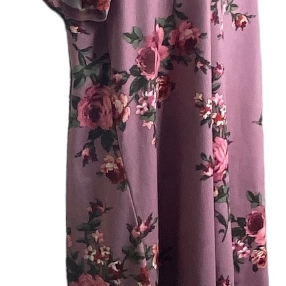 Joe Boxer A-Line Dress 2X Floral Print Lavender Keyhole Neck V-Neck Short Sleeve - Picture 4 of 9